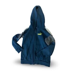 Puma Kids Zip-Up Hoodie – Size 5 – Green & Gray